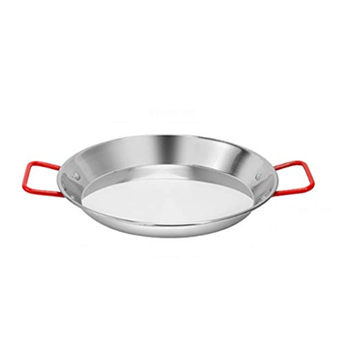 Stainless Steel Paella Pan Seafood Frying Pot Non-Stick Frying Pot Kitchen Fried Chicken Fruit Plate Cooking Tool (One Color 22.5vm)