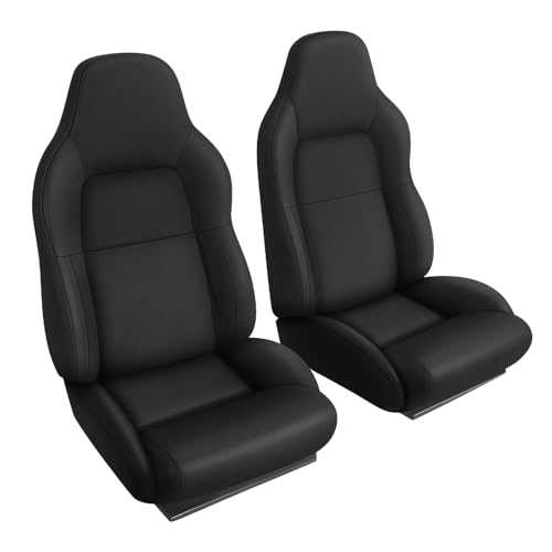 SAPUBK Custom-Fit Front Seat Covers Replace for 1994-1996 Chevy Corvette C4 Standard Model Seat, Premium Leather with Composite Soft Foam Lining Seat Cover