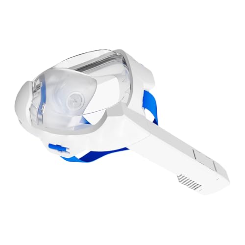 Keenso Full Face Snorkel Mask Adults, Advanced Anti Fog Technology, Durable and Lightweight,White Blue,Ideal for Extended Use in Oceans or Pools (S/M)