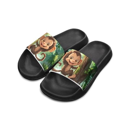 Image of Boy & Girls Slide Sandals Kids Shower Shoes Non Slip Summer Slippers Beach Sandals