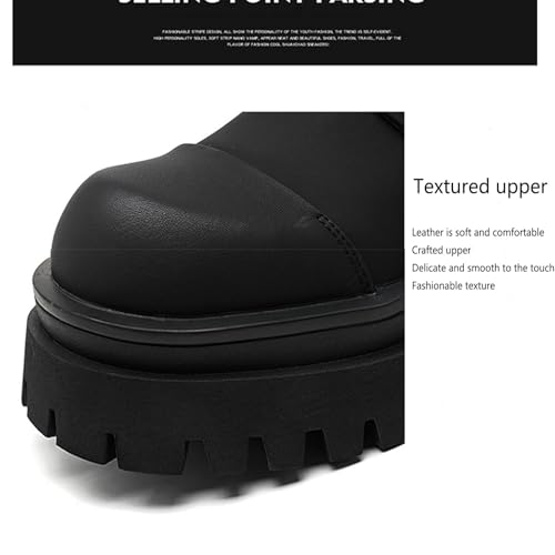 Men's Fashion Retro Round Toe Thick Bottom Casual Oxford Shoes Comfortable Non-Slip Soft Sole Work Office Business Formal Shoes2