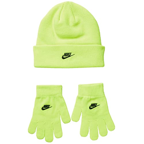 Image of Nike Kids Grade School Futura Club Beanie Hat & Gloves Set Youth Boys Girls