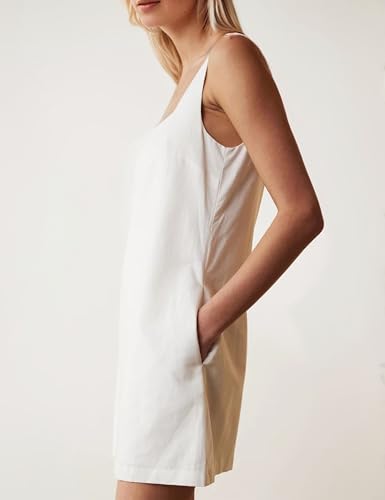 Summer Sleeveless Cotton Linen Mini Dresses for Women Casual Square Neck Backless Short Dress Solid Tank Shift Dress3