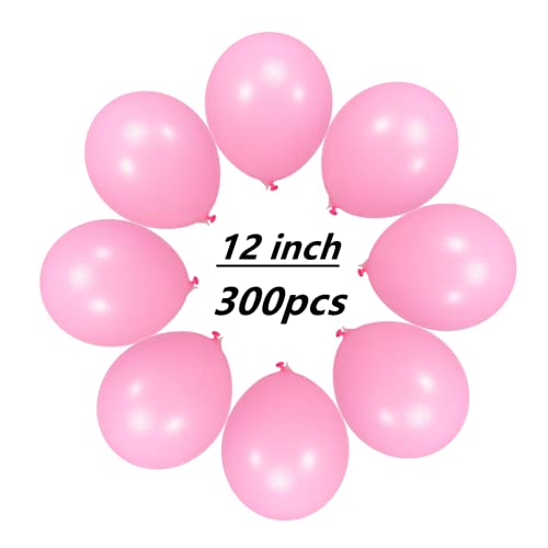Image of 300 Pack Pink Balloons 12 inch Pink Latex Party Balloon Bulk for Various Party Events Decorations