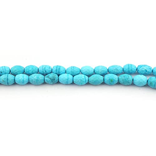 Perles turquoise de forme ovale facettée pour la création de bijoux uniques