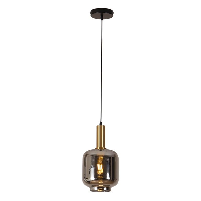 Lampe à suspension nordique en verre noir et métal réglable pour îlot de cuisine