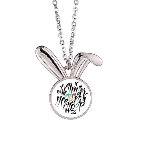 Collier pendentif lapin alphabet de A à Z le cadeau personnalisé parfait