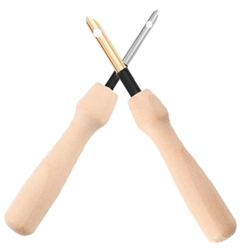 DOITOOL Wooden Handle Punch Needle for DIY Embroidery Comfortable Grip Easy Control