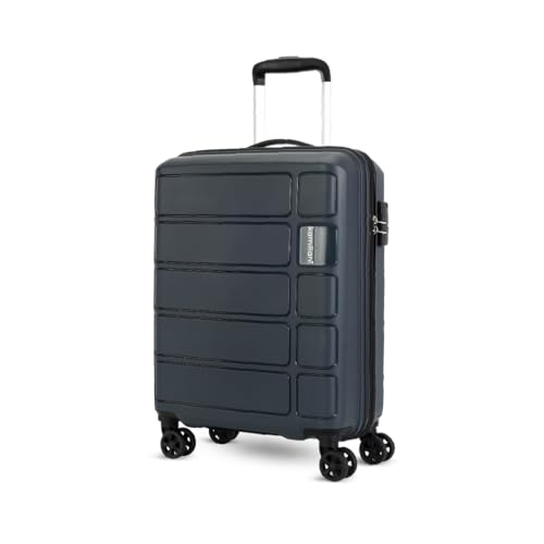 by American Tourister Small Harrier Edge 8W 56 Cms Cabin (PP) Hard Sided 8 Wheels Spinner Luggage/Suitcase/Trolley Bag (Iron Grey) (Double Wheel)