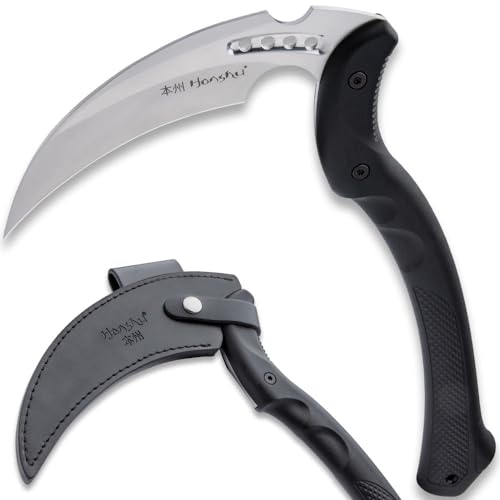 Honshu Karito Kama with Belt Sheath | 7Cr13 Stainless Curved Steel Blade