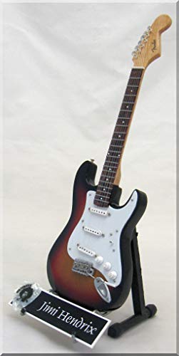 JIMI HENDRIX Guitare Miniature avec médiator Fender Sunburst - Les Beatles, Paul McCartney, John Lennon, RIngo Starr, George Harrison JIMI HENDRIX Guitare Miniature avec médiator Fender Sunburst – Image 3