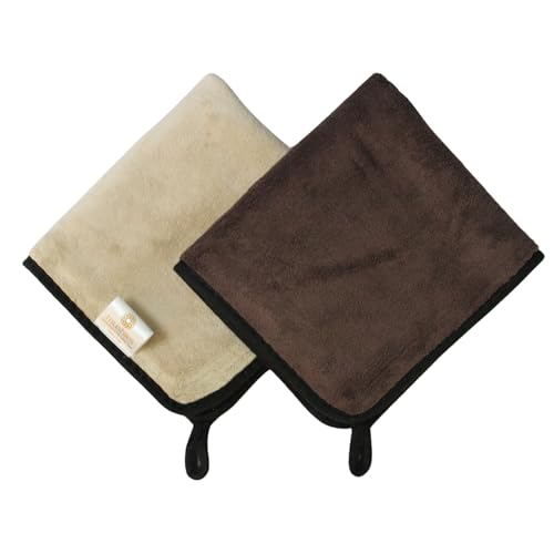Image of MUSHIES 800 GSM Microfiber Cloth (40x40 cm, Pack of 4) Double Layered Highly Absorbent Heavy Plush Microfibre Towel Cloth for Car Cleaning, Washing, Drying, Polishing & Detailing (Brown)