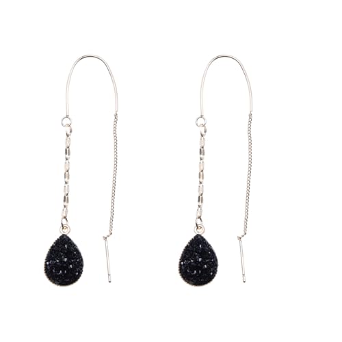 VILLCASE Pendientes Colgantes de Gota de Agua Estilo Bohemio para Mujer, Ligeros y Anti Óxido, Hechos de Aleación Negra, Ideales para Fiesta de Baile
