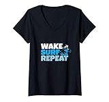 Photo Gallery donna surfing wake surf repeat funny gift idea for men women maglietta con collo a v Photo Gallery donna surfing wake surf repeat funny gift idea for men women maglietta con collo a v