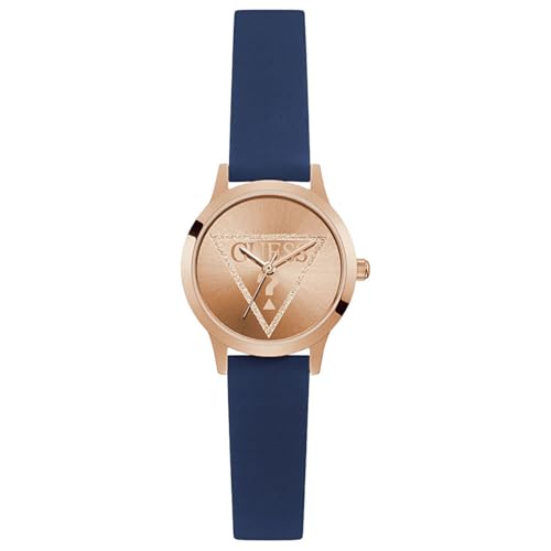 GUESS Montre analogique pour Femme à Quartz avec Bracelet en Silicone GW0453L1, Or Rose, Bracelet