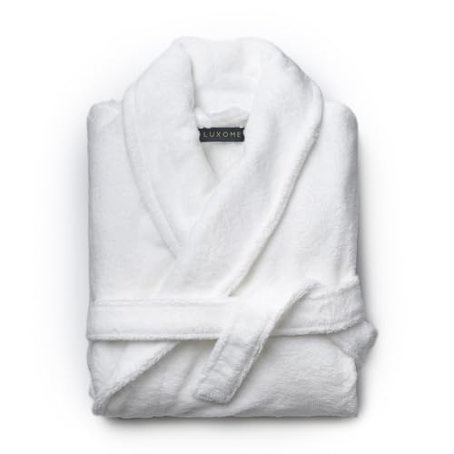 LUXOME Resort Bathrobe | Mid-length | Unisex | Soft & Absorbent | 100% Viscose from Bamboo Interior | Small | Pearl