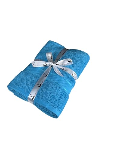 Image of SENSES By Riba Cotton Towels for Bath 550 GSM - Turquoise, 1 Pc | Super Soft, Large Size, Absorbent, Lightweight, Antimicrobial, Low Linting
