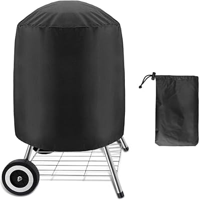 Linkstyle Round BBQ Cover, Kettle Grill Cover fit for Weber Charcoal Kettle Char-Broil, Waterproof Dome Smoker Cover, 24" D x 28.5" H