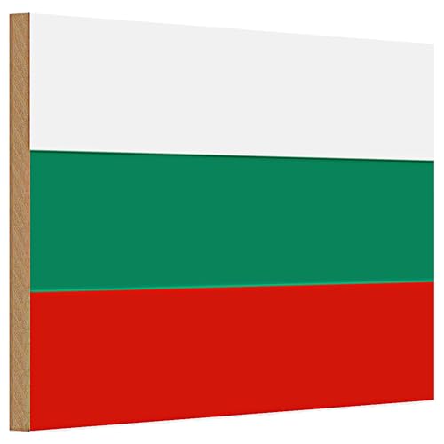 Holzschild | Flagge von Bulgarien | Dekoration | 20 cm x 30 cm