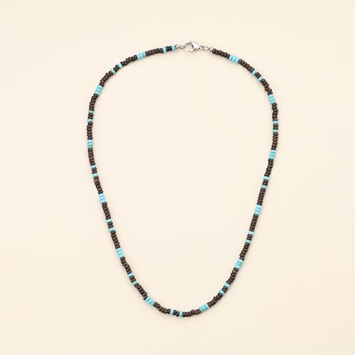 COAI Men's Beaded Necklace, Coconut Shell Turquoise Necklace for Men4