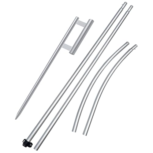Swooper Flag Pole Kit, 11FT Windless Aluminum Feather Flag Pole with Heavy Duty Base/Ground Stake/Stainless Steel Spike for Advertising Business by QSUM - Used condition - US$33.02