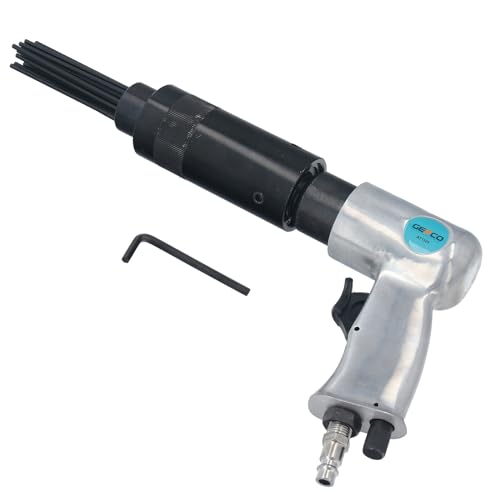 GEPCO Dérouilleur à aiguilles à air comprimé avec tête d'aiguille avec 19 aiguilles Ø 3 mm Marteau pneumatique Pistolet à aiguilles 4000 tr/min