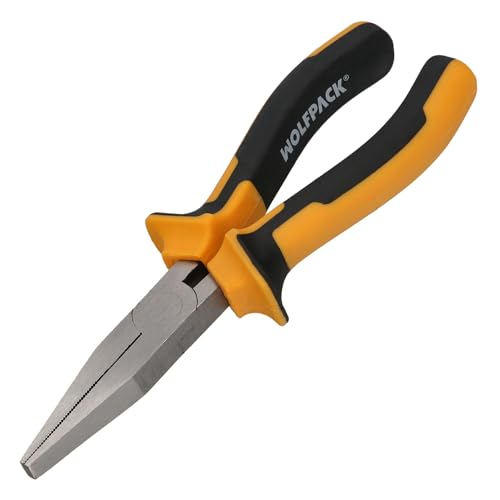 WOLFPACK LINEA PROFESIONAL Pince à bec plat 150 mm. Acier DIN 5745 Pince à bout plat, pince à bec plat long,