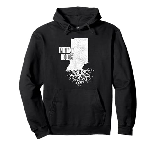 Indiana Roots Vintage USA Patriotic Pride State Map Gift Pullover Hoodie