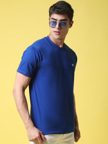 Image of Pinkmint Men's Cotton Blend T-Shirt ll Soild Round Neck T-Shirt ll Stylish Half Sleeve T-Shirt's (Pack of 1)