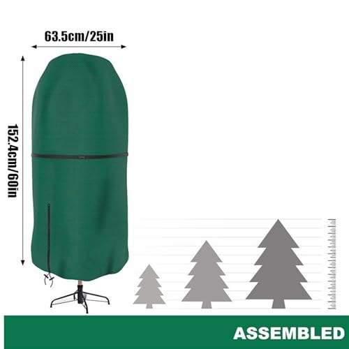 Miniatura 7 de Fundas Para Árbol De Navidad, Bolsa Vertical Para Árbol De Navidad, Almacenamiento Vertical Para Árbol De Navidad Con Cremallera Y Cordón, Para Árboles Artificiales Montados, Cubierta Resistente A