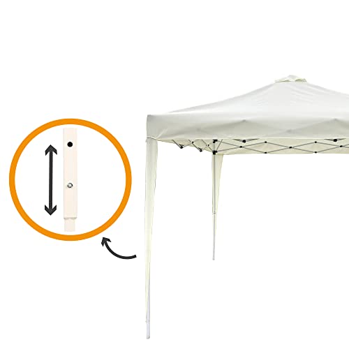 Aktive Tenda Pieghevole 3X3 M, Gazebo Da Giardino Pieghevole, 300X300X240 Cm, Colore Beige, 150 Grammi, Tetto Ventilato, Montaggio In 10 Minuti, Giardino - 7