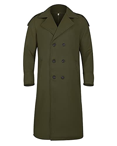 RINTONIX Men's Oversized Notched Long Faux Wool Blend Trench Coat Single Breasted Knee Length Lapel Winter Jacket2