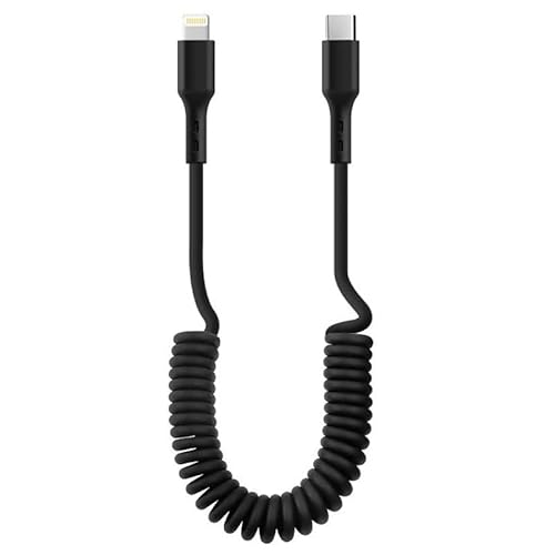 Car Apple Iphone Cable, Usb To Lightning Cable For Iphone 14, 14 Pro Max,13,Plus, Se 2Nd/12/11/Xs/Xr Charger Cord, Retractable Coiled Long Car Carplay Charging Cable (Usb C To Lightning, Black) #TOP22