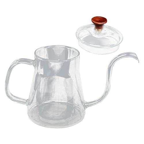 FUNOMOCYA Coffee Hand Pot Vintage Espresso Machine Gooseneck Office Coffee Maker Household Coffeepot Stainless Tea Kettle Clear Coffee Kettle Drip Tea Kettle Hand Brewing Coffee Pot Glass