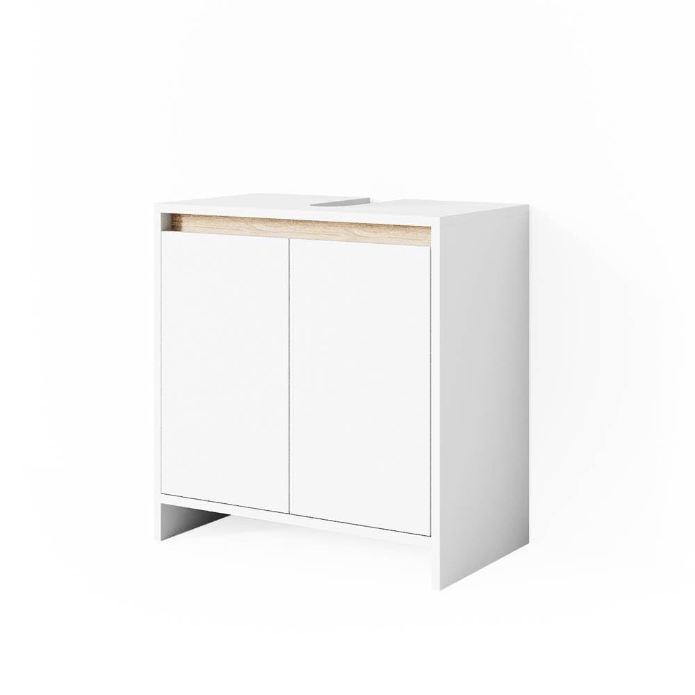 Vicco Meuble sous Vasque Simple Emma, Blanc/Sonoma, 58x60cm