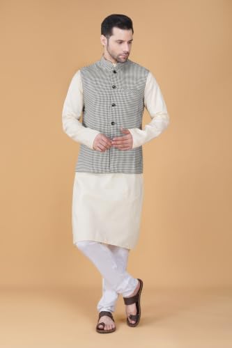 Image of Vastraa Fusion Men's Pure Wool Export-Quality Indian Traditional Nehru Jacket /Woolen Jacket For Men