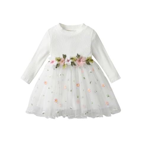 Tearfuty Long Sleeve Tulle Dress for Baby Girls Cover