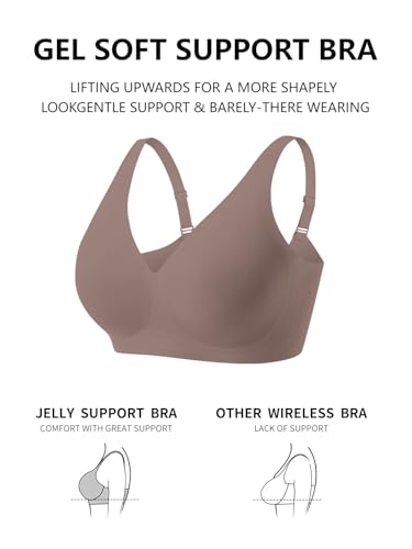 Push Up Bras for Women No Underwire Seamless Comfortable Deep V Bra Tshirt Bras with Support and Lift