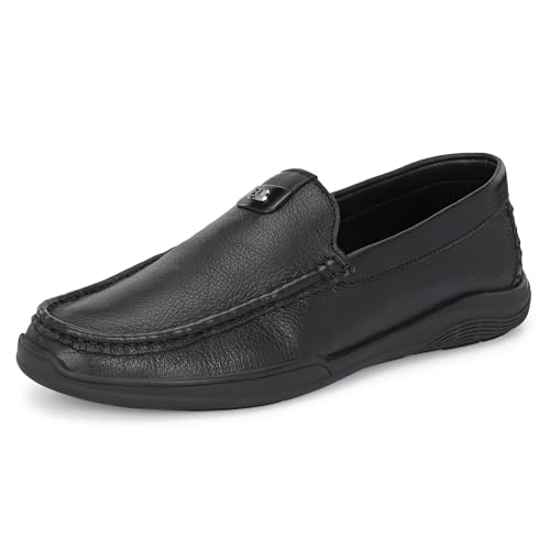 Blue Leather By Centrino Genuine Leather Men's Formal Slip on Loa...