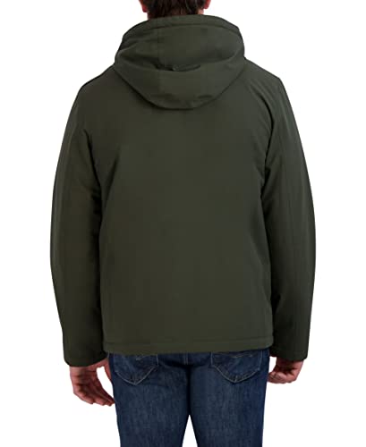Image of HFX Men's Water Resistant Softshell Jacket Long Sleeve Zip Up Sherpa Lined Hooded Coat