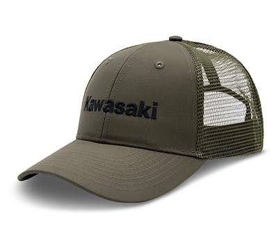 KawasakiOlive Back Mesh Baseball Cap K004-4121-OLNS