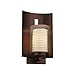 Limoges - Embark 1-Light Outdoor Wall Sconce - Cylinder with Flat Rim Translucent Porcelain Shade with Sawtooth Design - Dark Bronze Finish