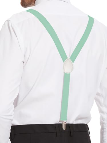 Image of habibee Suspenders and Bow Tie Set for Men, Adjustable Elastic Braces with Y-Back, Diverse Colors, Strong Clips