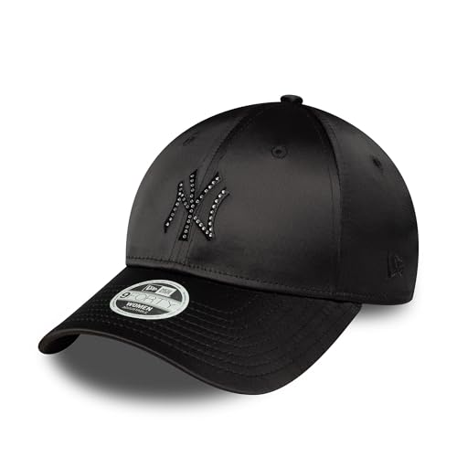 New Era New York Yankees 9Forty Mujer Gorra de Raso con Diamantes de imitación Negro