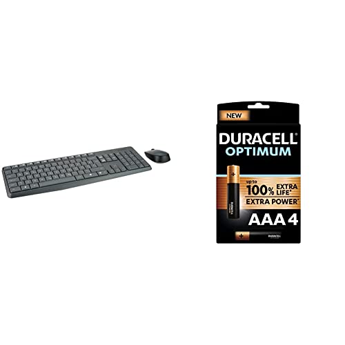 Logitech MK235 Clavier Souris sans Fil QWERTY US avec Piles AAA Duracell Optimum