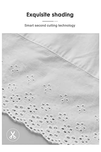 Beautelicate 100% Cotton Full Slip Petticoat 1920S Vintage Dress Skirt Extender With Embroidered Lace Ivory Size M #TOP3