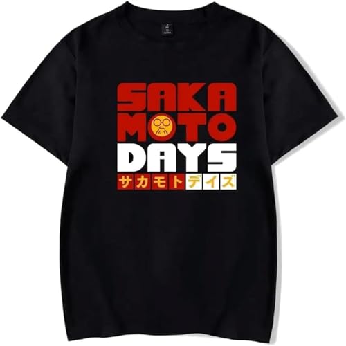 BUIWOT Camiseta Anime Sakamoto Days Cuello Redondo Algodón Manga Corta Neutro Calle Hombres y Mujeres Cosplay Niños y Niñas Verano Streetwear-Black||x_l BUIWOT Camiseta Anime Sakamoto Days Cuello Redondo Algodón Manga Corta Neutro Calle Hombres y Mujeres Cosplay Niños y Niñas Verano Streetwear-Black||x_l