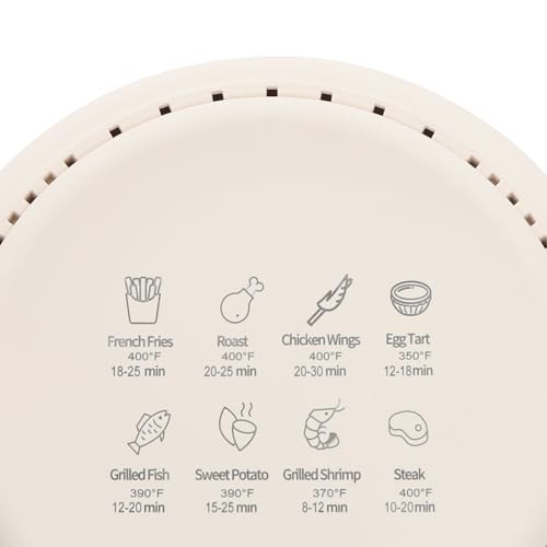 Image of 1200W Glass Air Fryer with 360 Viewable Basket, 3.8QT Borosilicate Airfryer with Touchscreen & 8 Presets Oil-Free Cooker for Family /Outdoor Use (White)