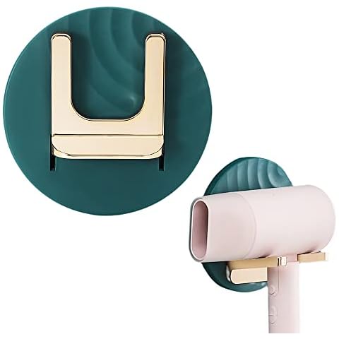 Kalsey Hair Dryer Holder, Hairdryer Holder Station, Straightener Holder, Hair Dryer Holder Wall Mounted, Wall Mount Drill-Free Hair Dryer Rack, Hair Dryer Holder Wall Bathroom, Washroom, Barbershop Cover