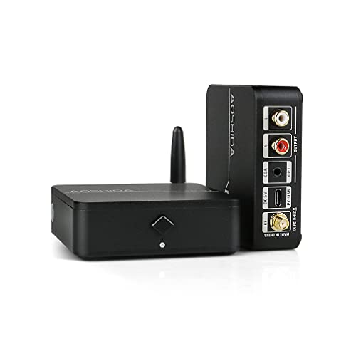 AOSHIDA BLAD-S1 HIFI USB Bluetooth DAC Receptor: BT5.1 QCC5125 LDAC, Entrada Bluetooth/USB Salida Óptica/Coaxial/RCA, USB Convertidor Analógico Digital de Audio de Sobremesa Bluetooth Receptor Cover